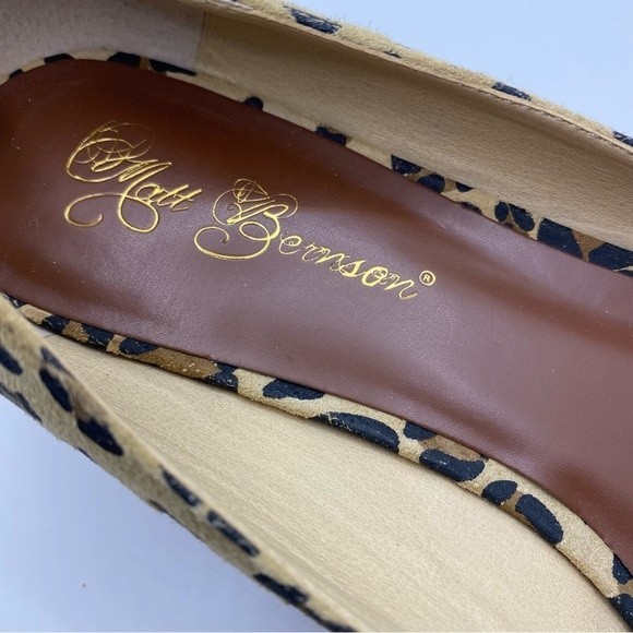 Matt Bernson Women's Leopard Leather Slip On Shoes 10 - Picture 3 of 8